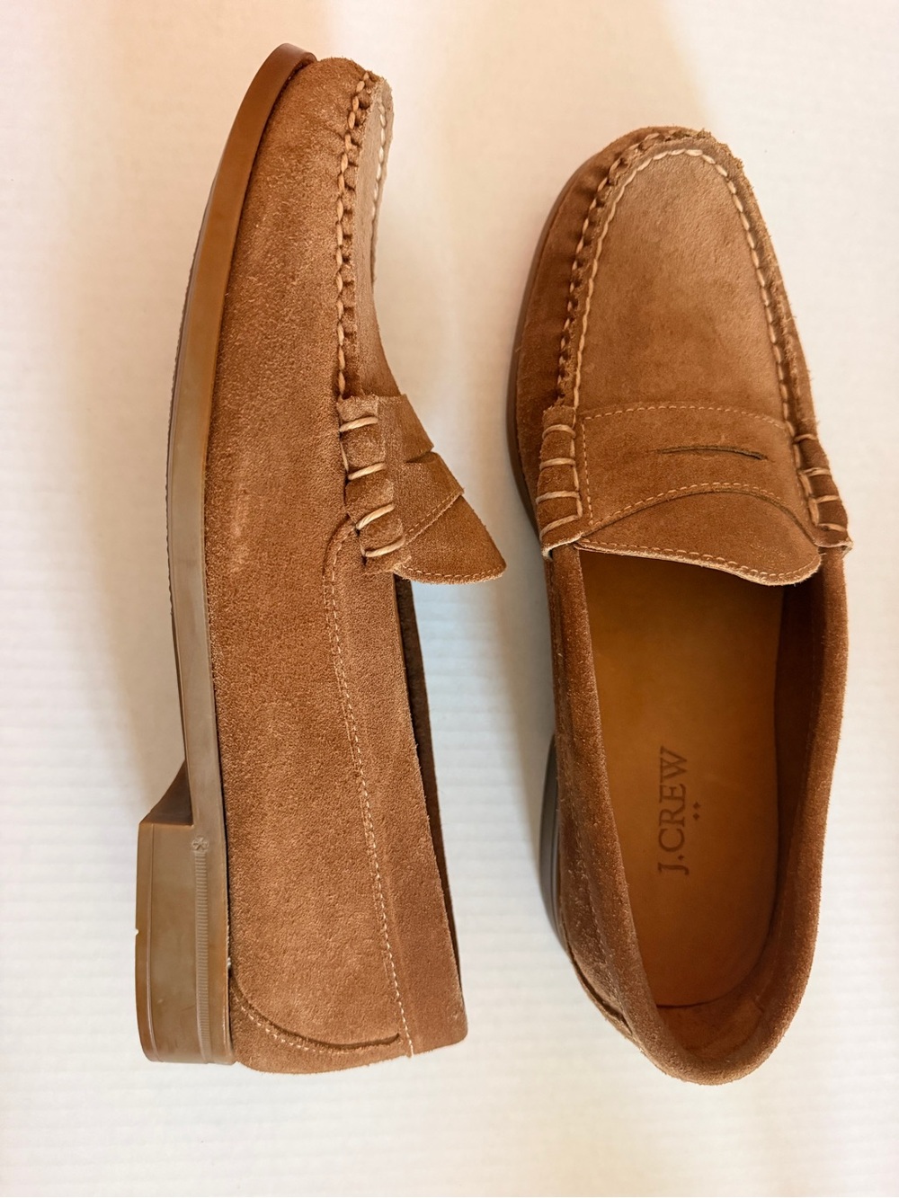 J. Crew Men’s Suede Penny Loafers in Tan size 9 - Picture 2 of 4
